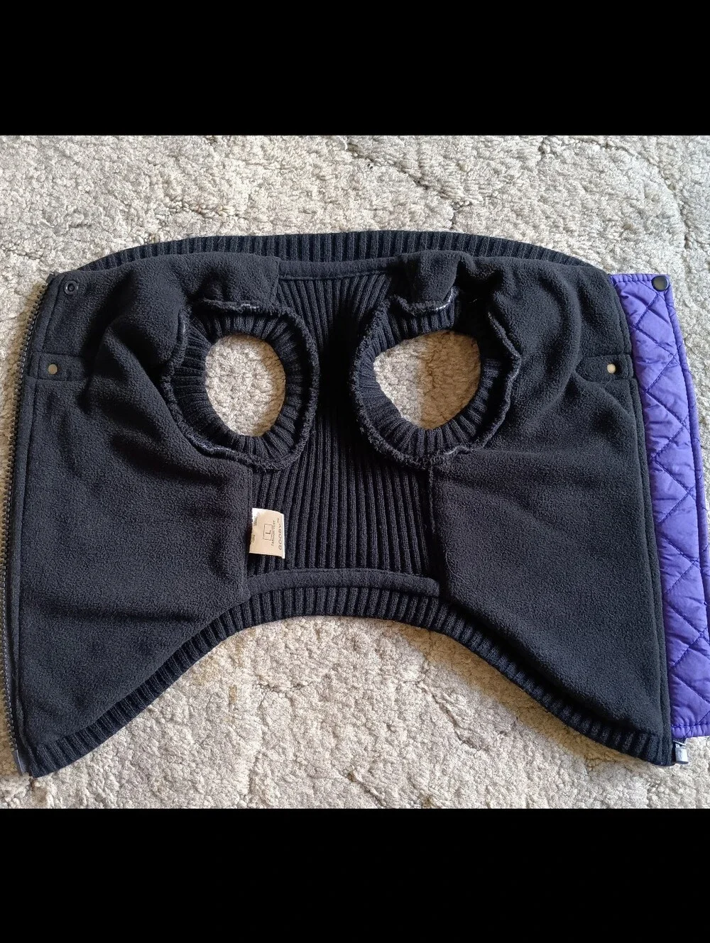 💜🖤 Gooby Dog Puffer Vest Quilted Jacket Large Purple Water Resistant Pet